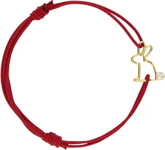Aliita Aliita, Accessoires, Dames, Rood, ONE Size, Katoen, Conejito Perla Cord Armband