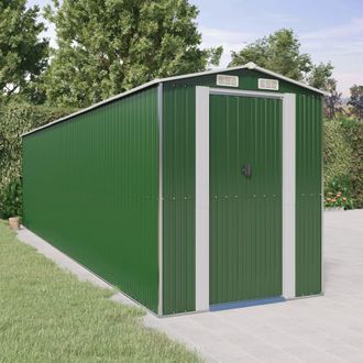 vidaXL Cobertizo De Jard&iacute;n Acero Galvanizado Verde 192x772x223 Cm Vidaxl