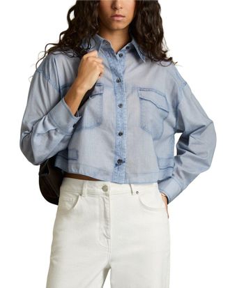 Reiss Darcy Denim Print Top