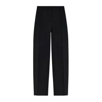 Dolce & Gabbana Broeken, Heren, Zwart, S, Wol, Wollen broek met vouwen