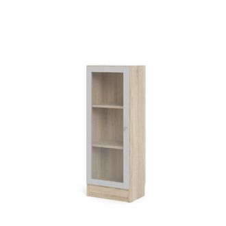ebuy24 Librer&iacute;a base 1 puerta cristal estructura decoraci&oacute;n