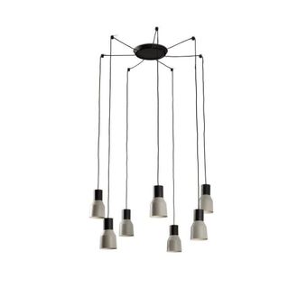 Netlighting Kombo Grey Cluster Drop Ceiling Pendant 7 Light in Black
