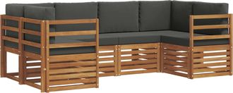 vidaXL Conjunto De Sof&aacute;s De Exterior 6 Uds. Natural Y Antracita Vidaxl