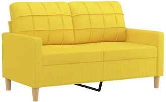vidaXL Sof&aacute; De 2 Plazas De Tela Amarillo Claro 120 Cm Vidaxl