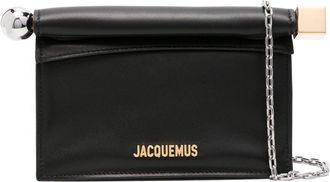 Jacquemus Black Rectangular Metallic Closure Shoulder Bag