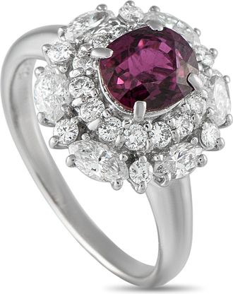 Luxury Bazaar Platinum 1.14ct Diamond and Ruby Ring MF18-073025