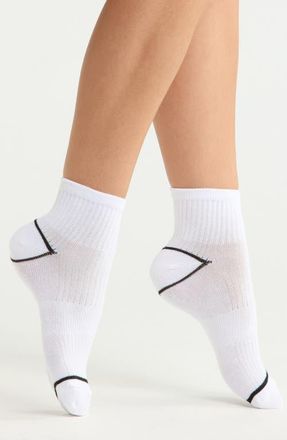 Nordstrom Assorted 5-Pack Rib Quarter Socks in White Multi Pack at Nordstrom, Size 9-11