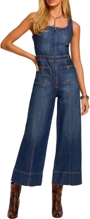Ramy Brook Janet Cotton Blend Denim Jumpsuit in Medium Wash at Nordstrom, Size 25