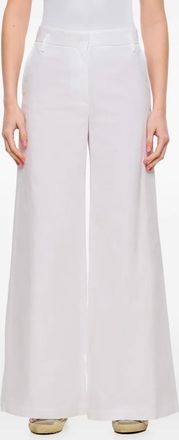 Alberto Biani Pantaloni in cotone a gamba ampia - Bianco