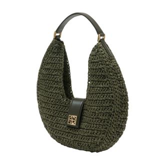 Anine Bing Crocheted Cotton Shoulder Bag - Green