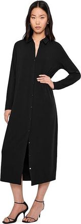 Eileen Fisher Stretch Jersey Knit Classic Collar Dress Womens Dress Black : XS, Tencel/Spandex/Lyocell