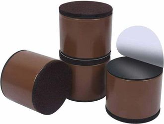 OEM Rialzi Per Mobili In Acciaio Al Carbonio - Rialzi Per Letto E Mobili In Acciaio Al Carbonio - Altezza 5 Cm - Rotondi Marroni -crezuo