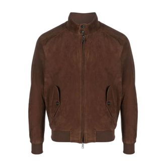 Baracuta Bomber Jackets, male, Brown, Size: 3XL Suede Jacket