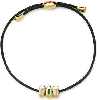 Missoma Molten Stone Baguette Cord Bracelet in Gold at Nordstrom