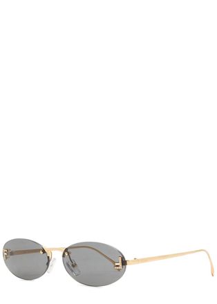 Fendi Rimless Oval-frame Sunglasses - Gold - One Size