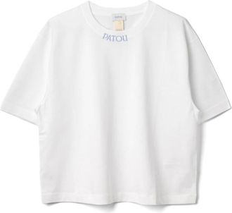 Patou T-Shirts, female, White, S, Logo Cotton Jersey T-Shirt