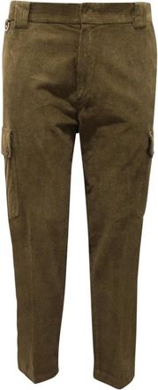 Paolo Pecora Fluwelen broek in groen - Heren - Chinos - Groen - XL - Broeken
