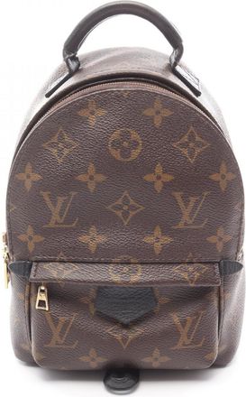 Louis Vuitton Black Brown Coated Canvas Leather Backpack (Pre-Owned)