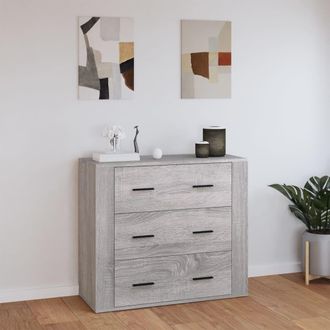 vidaXL Vidaxl - Aparador De Madera Contrachapada Gris Sonoma 80x33x70 Cm
