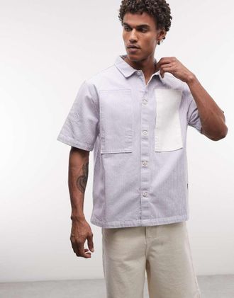 Stan Ray Camicia a maniche corte blu a righe