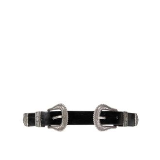 Twinset Zwarte Texaanse Gesp Riem - unisex - Riemen - Zwart - L - Leer - Accessoires