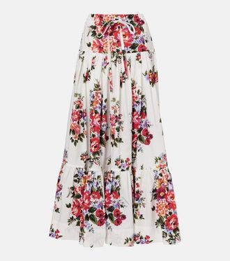 Dolce & Gabbana Floral cotton poplin maxi skirt