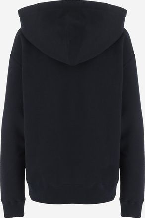 Jil Sander Womens Hoodie With Logo Navy Knitwear Sweater