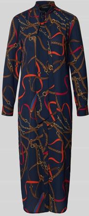 Lauren Ralph Lauren Hemdblusenkleid mit Schluppe Modell CADULAH in Marine, Größe 34