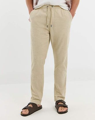 Jacamo Linen Blend Straight Fit Trouser