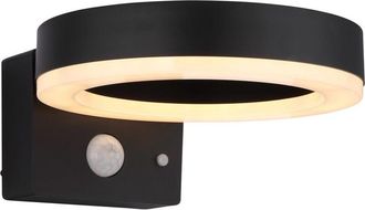 Globo Lighting Solarleuchte Aplique De Pared Moderno Para Exterior, Negro Mate, Ip44, Led 3000k