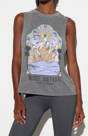 Spiritual Gangster Mount Nirvana Vibe Graphic Tank in Heather Grey at Nordstrom, Size X-Small
