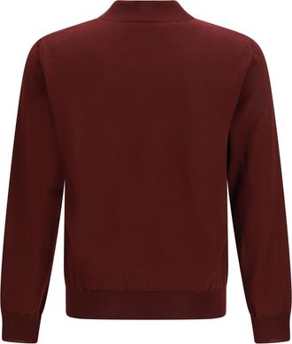 Valentino Mens Polo Shirt Vlogo Bordeaux Merino Wool T-shirts And Polos