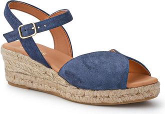 Jones Bootmaker Womens Ravena Leather Espadrilles - Blue - Size UK 6
