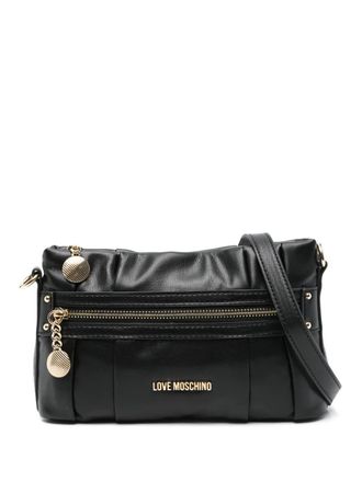 Love Moschino logo-lettering cross body bag - women - Polyurethane - One Size - Black