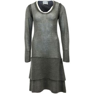 Alberta Ferretti Philosophy di Alberta Ferretti midi-jurk met kettingdetails in grijze wol