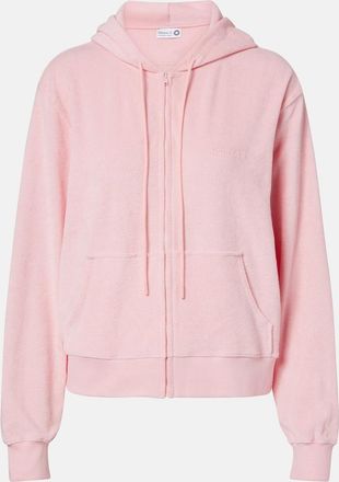 Hunza G Logo cotton terry zip-up hoodie