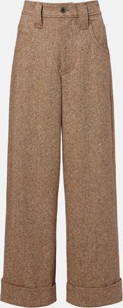 Brunello Cucinelli Monili wool-blend flannel wide-leg pants