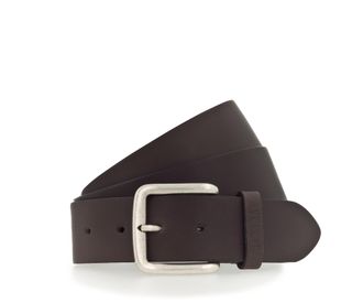 Mustang Lederg&uuml;rtel MUSTANG, Herren, Gr. 11,5, braun (dunkelbraun), Rindsleder, unifarben, G&uuml;rtel Lederg&uuml;rtel, Klassische Dornschliesse in leichter Used-Optik