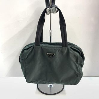 Prada Blue Green Nylon Shoulder Bag Tote Bag (Pre-Owned)