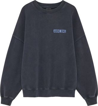 Anine Bing Relaxed-Fit Cotton Sweatshirt with Graphic Palm Design