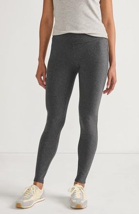 Lands End Starfish Mid Rise Knit Leggings in Charcoal Heather at Nordstrom, Size X-Small Short