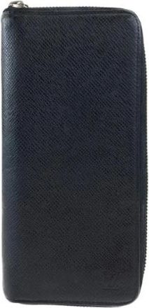 Louis Vuitton Pre-owned Wallets, male, Black, Size: ONE SIZE Pre-owned Zippy Wallet Vertical Taiga Long Wallet