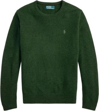 Ralph Lauren Wool Crewneck Sweater - Heren - Ronde hals truien - Groen - M - Wol - Truien & Vesten