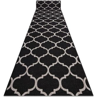 RugsX Rugsx - Alfombra De Pasillo Sizal Floorlux Modelo 20608 Espaldera Marroqu&iacute; Negro / Plateado 120 Cm Black 120x290 Cm