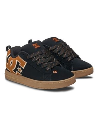 DC Sneaker DC SHOES Court Graffik, Herren, Gr. 13(47), schwarz (schwarz, braun, gum), Obermaterial:57.05% Leder, 28.2% Synthetikmaterial, 13.87% Microfas