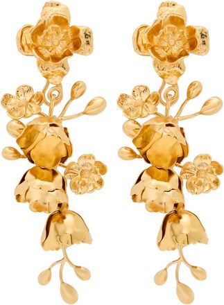 Chlo&eacute; Floral Gold-tone Brass Drop Earrings - One Size