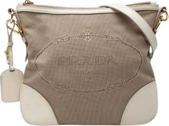 Prada Borsa a tracolla Pre-owned in tela - - Pre-owned - Donna - Beige - ONE SIZE
