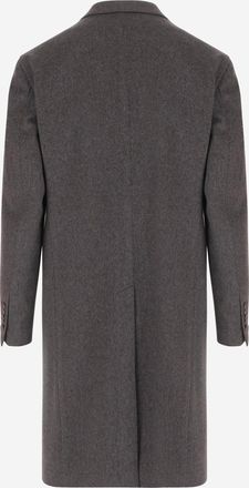 Tagliatore Mens Coat Double-Breasted Wool Grey
