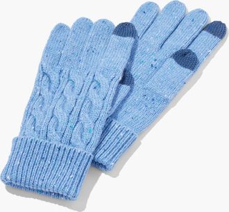 Talbots Tweed Knit Gloves - Enchanted Blue - 001 Talbots