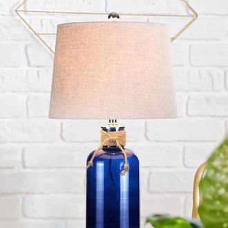 Jonathan Y Designs Azure 23.5 Glass Bottle LED Table Lamp